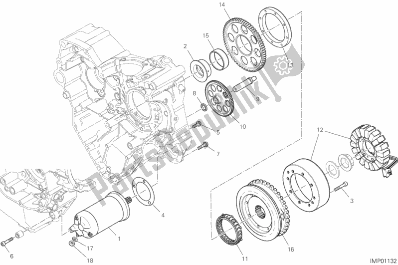 Todas las partes para Arranque Eléctrico Y Encendido de Ducati Multistrada 1260 ABS 2019